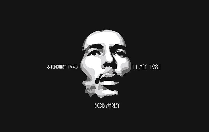Minimalismus, Schwarz, Hintergrund, Bob Marley, Legende, Reggae, HD-Hintergrundbild