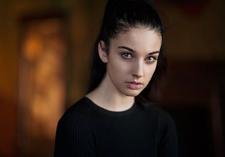 Alla Berger, cara, mujer, modelo, retrato, profundidad de campo, Maxim Maximov, Fondo de pantalla HD HD wallpaper