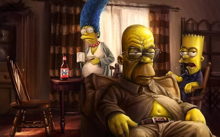Los Simpsons Breaking Bad, los simpsons, jonrón, marge, bart, Fondo de pantalla HD
