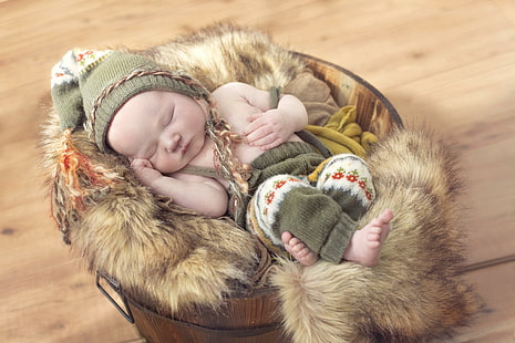 *** Ślizgające się dziecko ***, śpiące, dziecko, niemowlę, koszyk, dzieciństwo, Tapety HD HD wallpaper