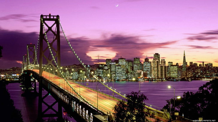 cityscapes gece köprüleri 1366x768 mimari köprüleri HD sanat, gece, şehir manzaraları, HD masaüstü duvar kağıdı