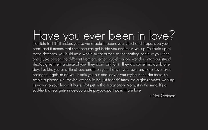 Liebeszitat Neil Gaiman Text, HD-Hintergrundbild