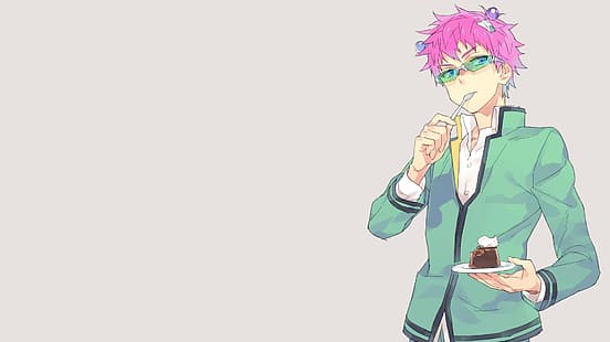 Saiki kusuo, różowe włosy, chłopcy z anime, Tapety HD HD wallpaper