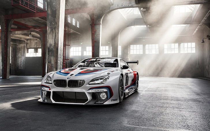 carro esportivo BMW prata, BMW, BMW M6 GT3, carro, HD papel de parede