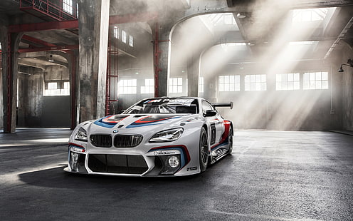 voiture de sport BMW argent, BMW, BMW M6 GT3, voiture, Fond d'écran HD HD wallpaper
