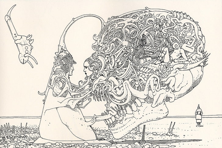 illustration of skull, artwork, graphic design, psychedelic, HD wallpaper