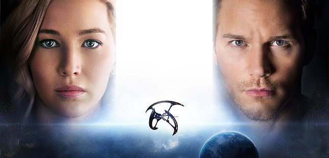 8K, Jennifer Lawrence, Chris Pratt, 4K, Passagiere, HD-Hintergrundbild HD wallpaper