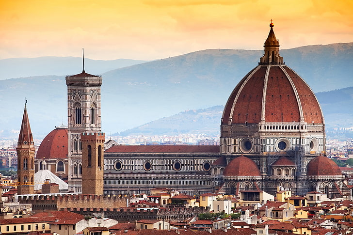 Florence Cathedral, Italy, the city, building, home, Italy, panorama, Cathedral, Florence, architecture, Tuscany, Santa Maria del Fiore, Firenze, The Cathedral of Santa Maria del Fiore, HD wallpaper