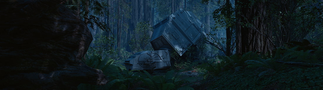 atat, dwa monitory, Endor, Battle of Endor, Star Wars, Star Wars: Battlefront, gry wideo, Tapety HD HD wallpaper