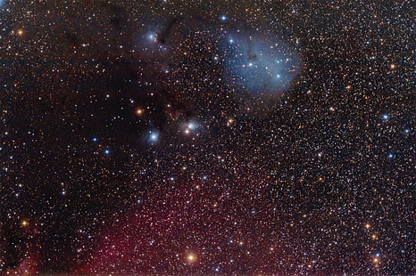 nebula, in the constellation, IC 447, reflective, Unicorn, HD wallpaper HD wallpaper
