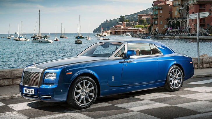 Rolls Royce, Rolls-Royce Phantom , Blue Car, Car, Full-Size Car, Luxury Car, Rolls-Royce Phantom, Rolls-Royce Phantom Coupe, Sedan, HD wallpaper