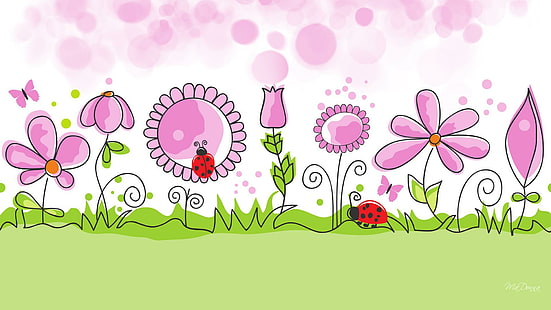 Fiore giardino primavera vettore sfondo desktop gratis, vettore, sfondo, desktop, fiore, giardino, primavera, Sfondo HD HD wallpaper