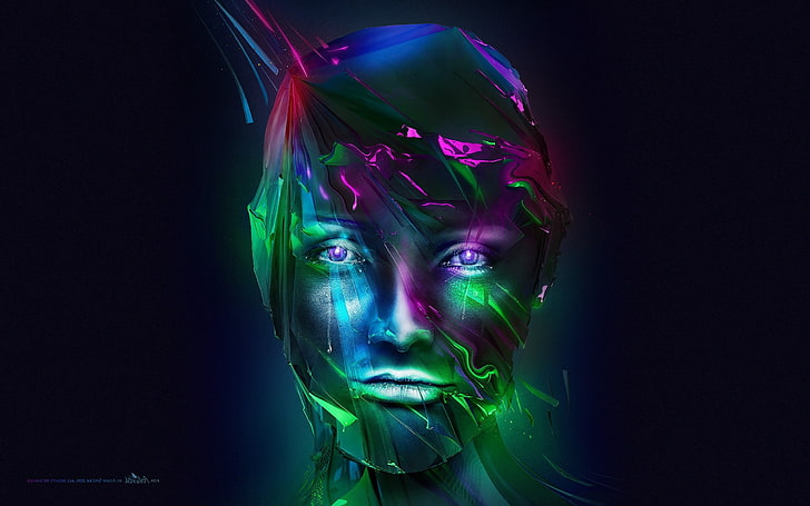 abstrak, Adam Spizak, wajah, Wallpaper HD