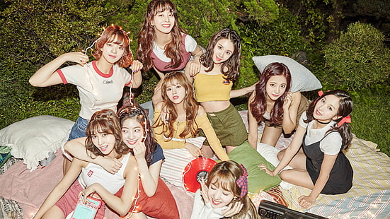K-pop, Twice, Asian, women, smiling, group of women, HD wallpaper HD wallpaper