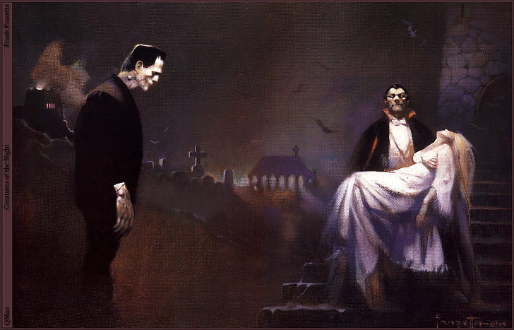 Dracula, Monster of Frankenstein, vampires, HD wallpaper