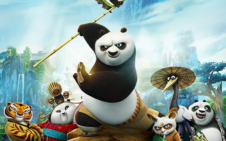 Плакат кунг-фу панда, кунг-фу панда, кунг-фу панда 3, по (кунг-фу панда), HD обои