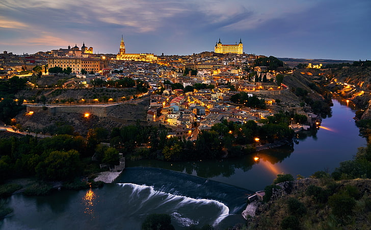Tarihi Toledo şehir, İspanya, Avrupa, İspanya, Şehir, Görünüm, Hava, Katedral, Manzarası, Tarih, tarihsel, unesco, kültürel, dünya mirası, DroneFotoğrafçılık, Toledo, CastileLaMancha, Alcazar, HD masaüstü duvar kağıdı