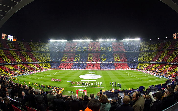 football stadium, barcelona, camp nou, stadium, HD wallpaper
