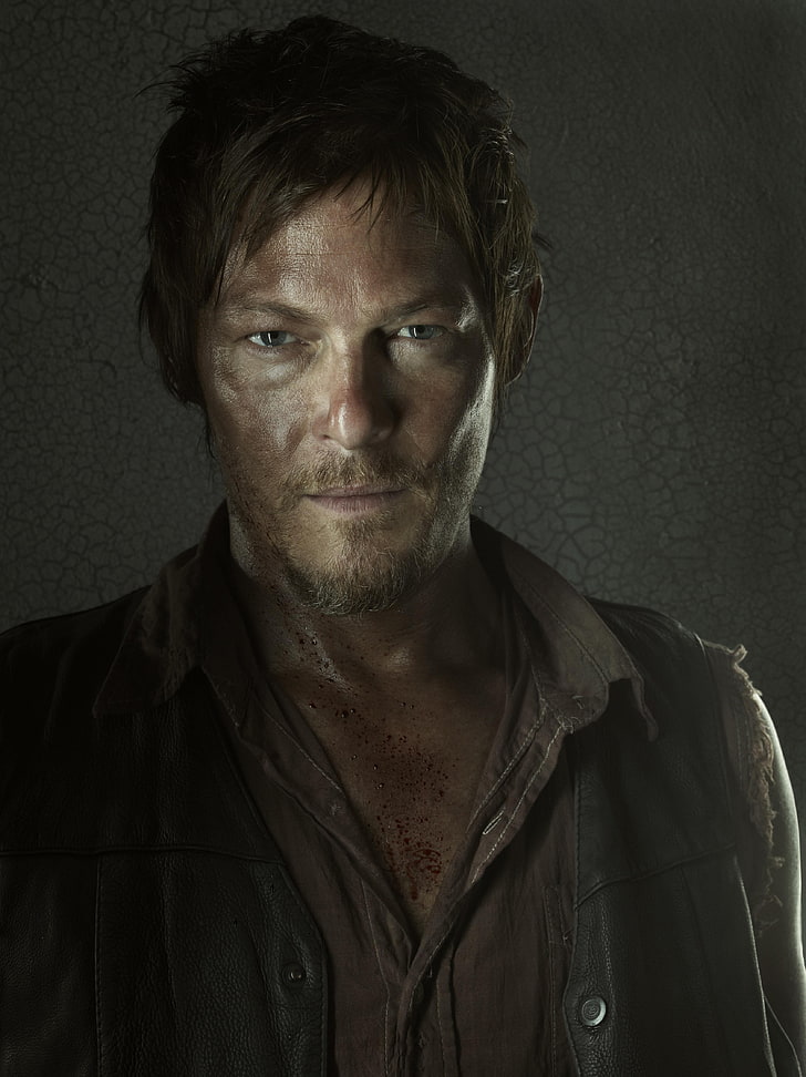 men's brown and black collared shirtyg, The Walking Dead, Daryl Dixon, Norman Reedus, HD wallpaper