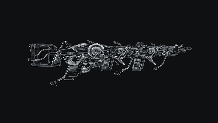 ammunition, black, flowers, guns, manipulation, nicolas, obery, octopuses, photo, snakes, tentacles, turntables, HD wallpaper