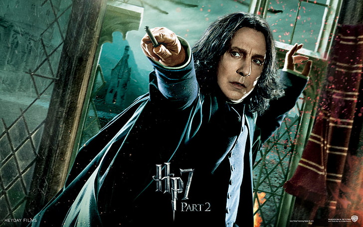 Harry Potter 7 papel de parede digital, Hogwarts, Harry Potter e as Relíquias da Morte, parte 2, professor, professor, Harry Potter 7, Alan Rickman, hp 7, Severus Snape, HD papel de parede