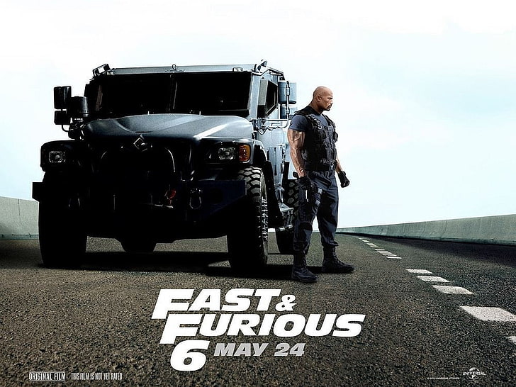 Fast＆Furious 6映画ポスター、Fast＆Furious、Fast＆Furious 6、ドウェインジョンソン、ルークホッブズ、 HDデスクトップの壁紙