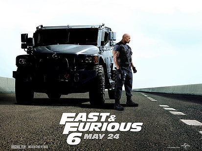Fast & Furious 6 filmaffisch, Fast & Furious, Fast & Furious 6, Dwayne Johnson, Luke Hobbs, HD tapet HD wallpaper