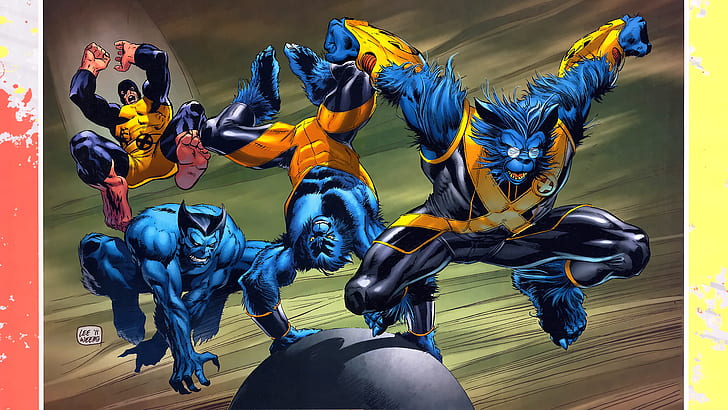 X-Men Beast HD, evolusi x-men foto binatang, kartun / komik, x, pria, binatang buas, Wallpaper HD
