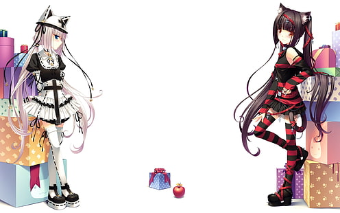 anime girls, anime, cat girl, Neko Para, Vanilla (Neko Para), Chocolat (Neko Para), Sfondo HD HD wallpaper