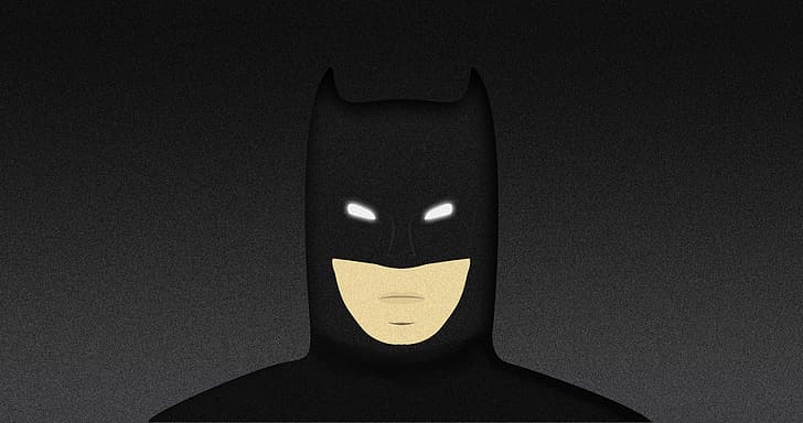 Batman, Dark Knight Trilogy, svart, minimalism, lutning, enkel bakgrund, huvud, cape, mask, DC Comics, superhjälte, serietidning, serietidningar, Bruce Wayne, HD tapet