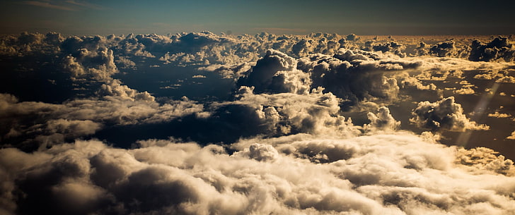 clouds, clouds, aerial view, HD wallpaper