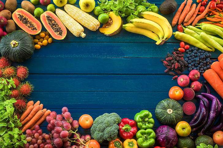 background, Fruit, vegetables, cuts, HD wallpaper