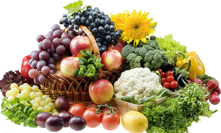 各種果物と野菜の壁紙、野菜、果物、静物、 HDデスクトップの壁紙