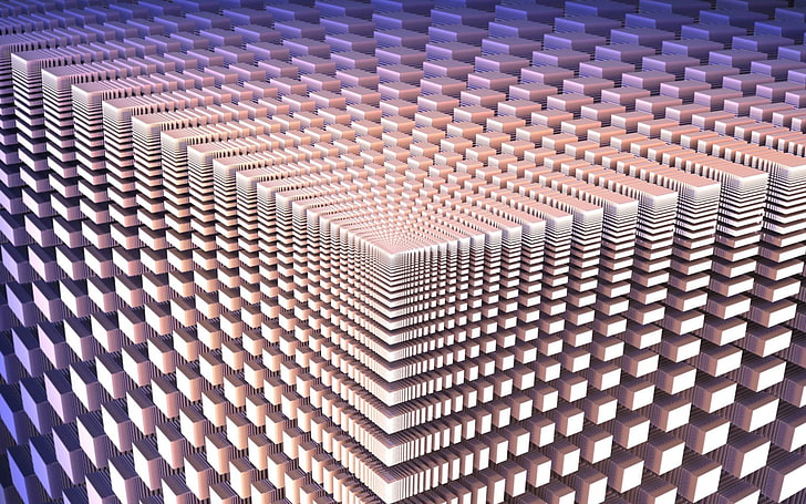 оптическая иллюзия, куб, HD обои