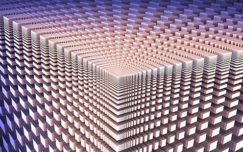 оптическая иллюзия, куб, HD обои HD wallpaper