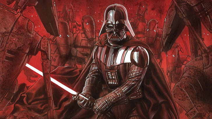 Star Wars, Battle Droid (Star Wars), Darth Vader, HD wallpaper