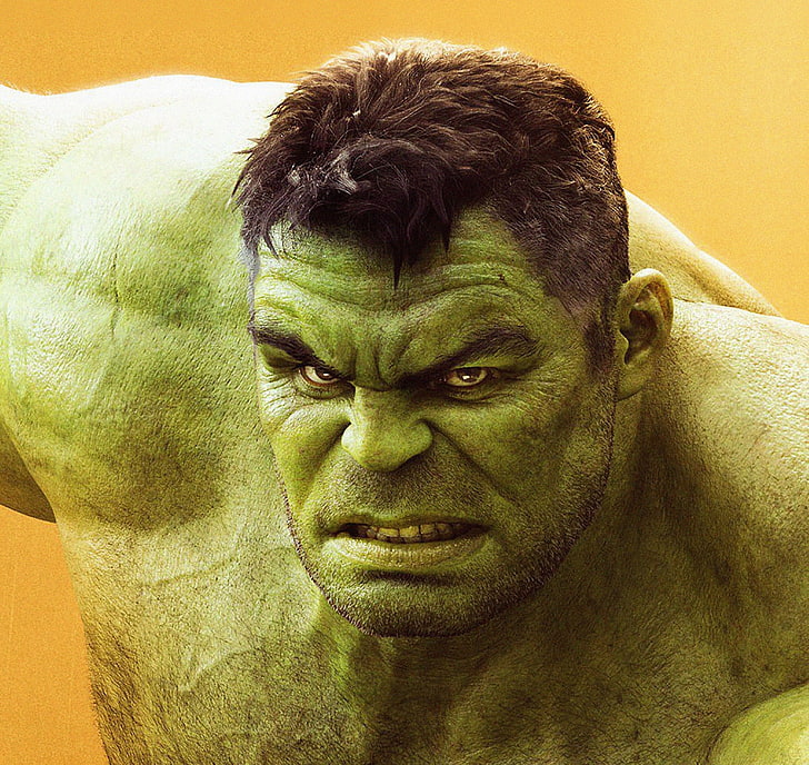 Hulk, Avengers Infinity War, Bruce Banner, fondo simple, Mark Ruffalo, Fondo de pantalla HD
