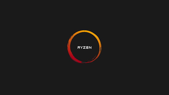 RYZEN, AMD, minimalism, black background, HD wallpaper HD wallpaper