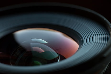 black camera lens, lens, optics, close-up, glare, HD wallpaper HD wallpaper