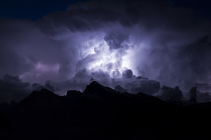 black clouds, clouds, thunderstorm, overcast, HD wallpaper