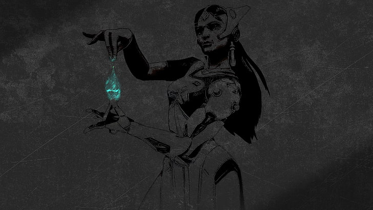 female anime character illustration, Overwatch, Symmetra (Overwatch), video games, Video Game Art, HD wallpaper