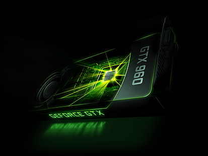 siyah Geforce GTX grafik kartı, GTX, Nvidia, GeForce, video kartı, 960, HD masaüstü duvar kağıdı HD wallpaper
