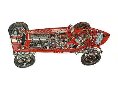 1933, alfa, cutaway, motore, motori, interno, corsa, racing, retro, romeo, tipo, Sfondo HD HD wallpaper