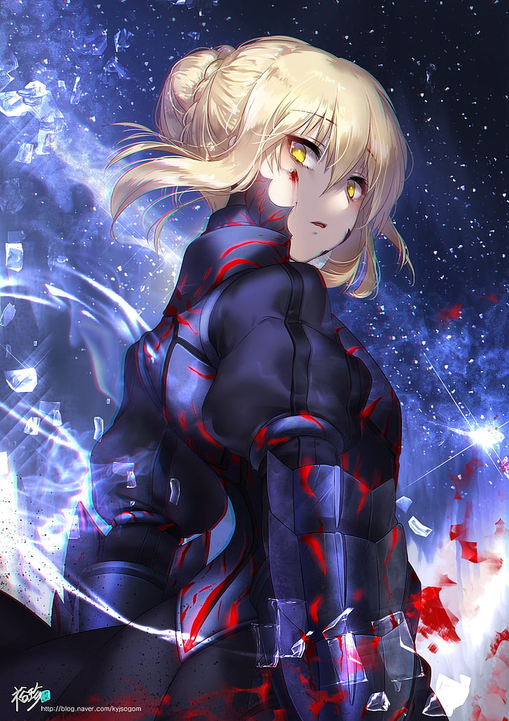 armor, blood, Fate/Stay Night, Saber Alter, Saber, HD wallpaper