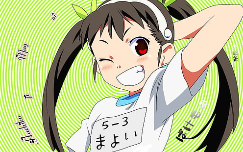 Seria Monogatari, Hachikuji Mayoi, anime dziewczyny, twintails, Tapety HD HD wallpaper