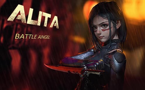 Alita, Alita: Battle Angel, Battle Angel Alita, digital konst, konstverk, kniv, HD tapet HD wallpaper