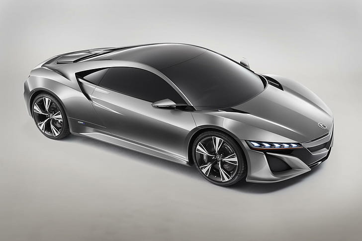 Acura Nsx Concept, perak acura nsx, olahraga, acura, konsep, menggambar, prototipe, mobil, Wallpaper HD