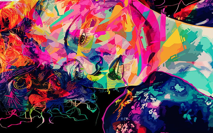 Face Abstract Colorful HD, abstract, digital / artwork, colorful, face, Sfondo HD