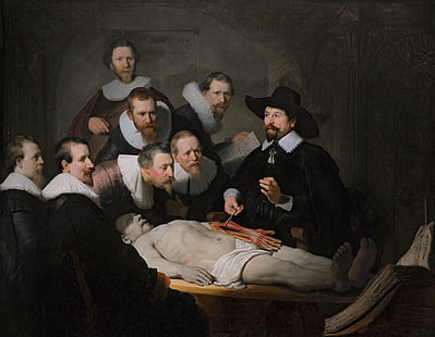 man in black coat painting, oil painting, Rembrandt van Rijn, anatomy, HD wallpaper HD wallpaper