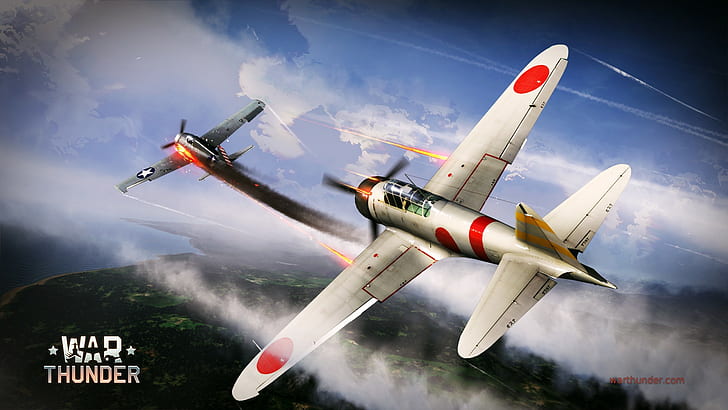 Guntur Perang, pesawat terbang, Gaijin Entertainment, f6f, A6M, video game, Wallpaper HD